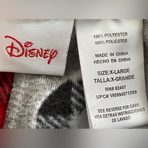 Disney Mickey Mouse Size XL Women’s Gray & Red Fleece Pajama Pants Sleepwear - Picture 7 of 8